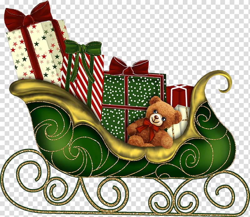 Santa Claus Christmas card Sled , santa sleigh transparent background PNG clipart