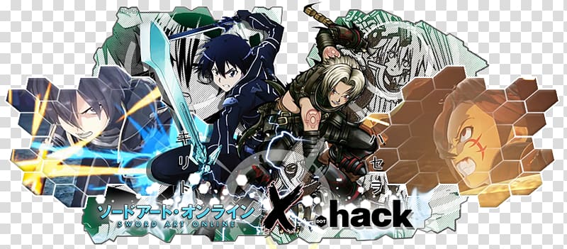 .hack//INFECTION Kirito Anime Sword Art Online: Hollow Fragment, glitch anime art transparent background PNG clipart