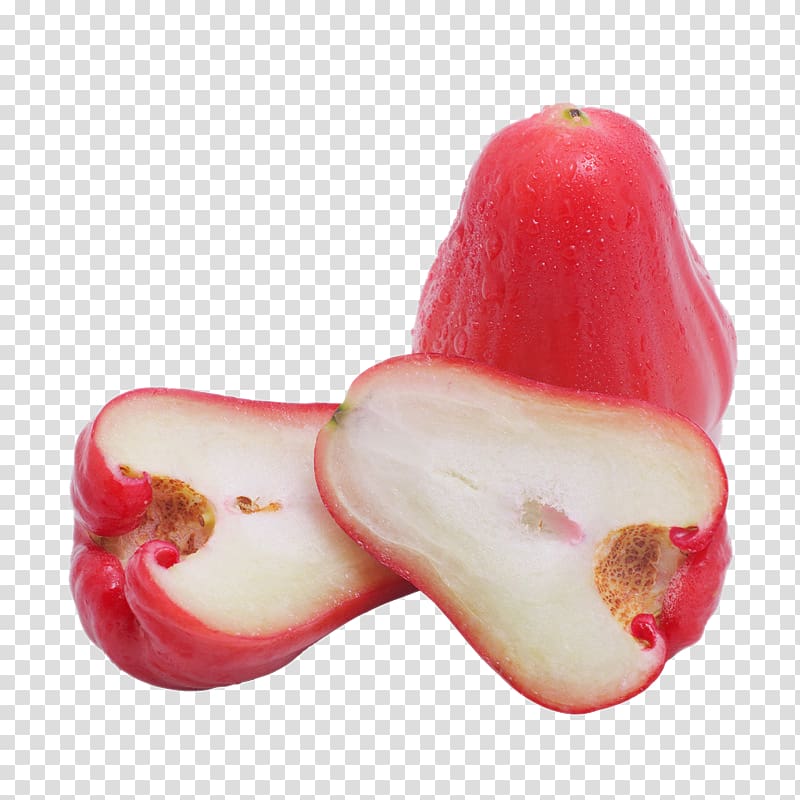 Java apple Auglis, Wax apple fruit cut shot transparent background PNG clipart