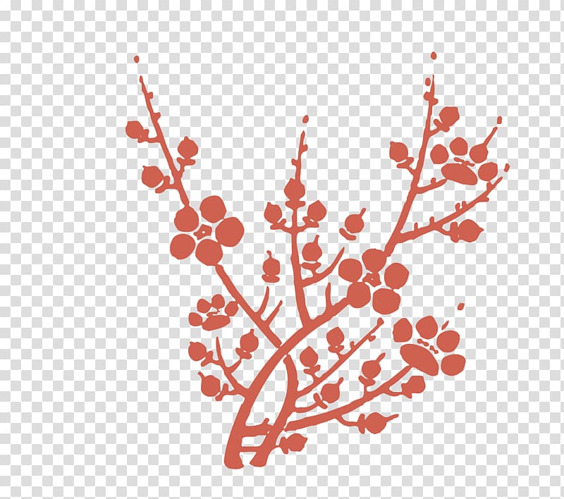 Chinoiserie Motif , Plum branch material transparent background PNG clipart