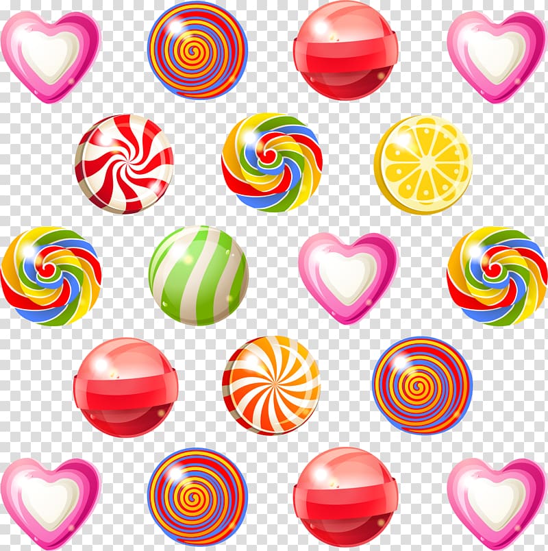 Lollipop Candy cane Sweetness, Colorful delicious candy transparent background PNG clipart