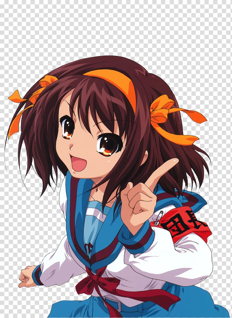 Mikuru Asahina Yuki Nagato Itsuki Koizumi Haruhi Suzumiya, Haruhi Suzumiya transparent background PNG clipart