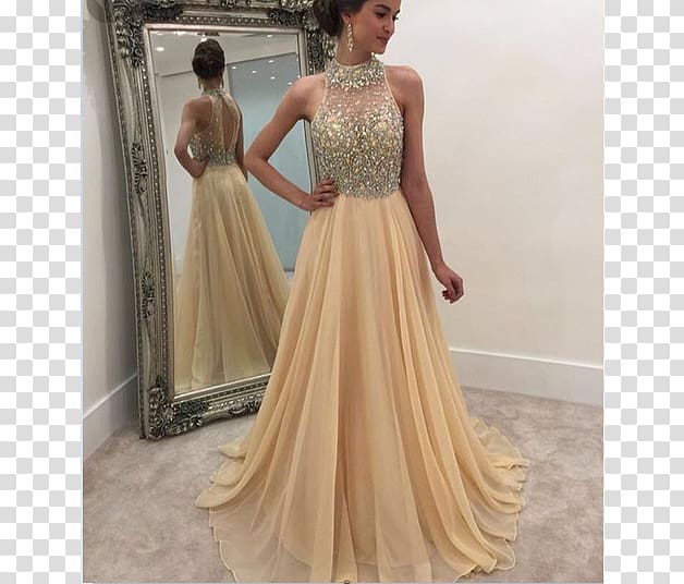 Dress Evening gown Prom Neckline, women dress transparent background PNG clipart