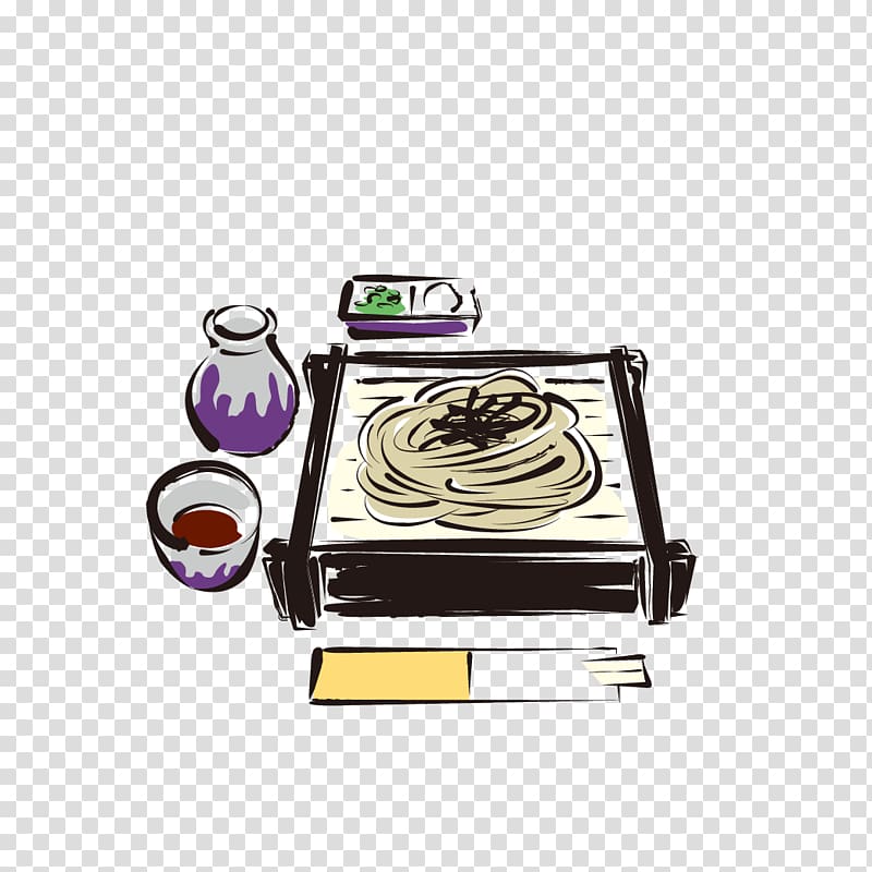 Japanese Cuisine Ramen Sushi Chinese cuisine, Japanese material hand-painted dishes transparent background PNG clipart