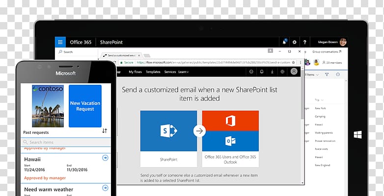 SharePoint Online Microsoft Business process automation, Microsoft Tablet PC transparent background PNG clipart