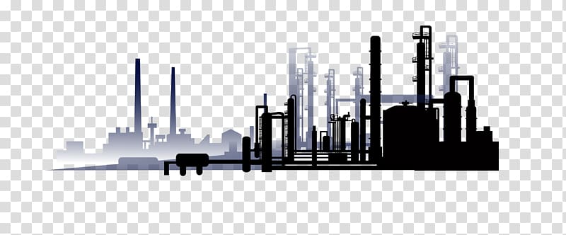 black factory silhouette illustration, Oil refinery Euclidean Petroleum Refining, black coal factory transparent background PNG clipart