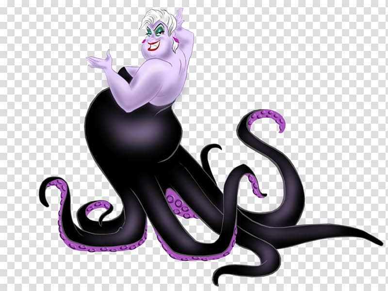 Disney Ursula illustration, Ursula Ariel Maleficent Cruella de Vil Villain, Mermaid transparent background PNG clipart