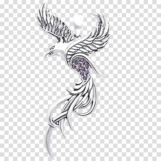 Phoenix Charms & Pendants Necklace Gold Tattoo, flying phoenix transparent background PNG clipart