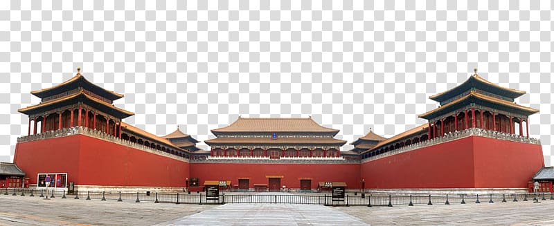 red and beige concrete building illustration, Forbidden City Meridian Gate Hall of Supreme Harmony Monument to the Peoples Heroes Imperial City, Beijing, Forbidden City transparent background PNG clipart