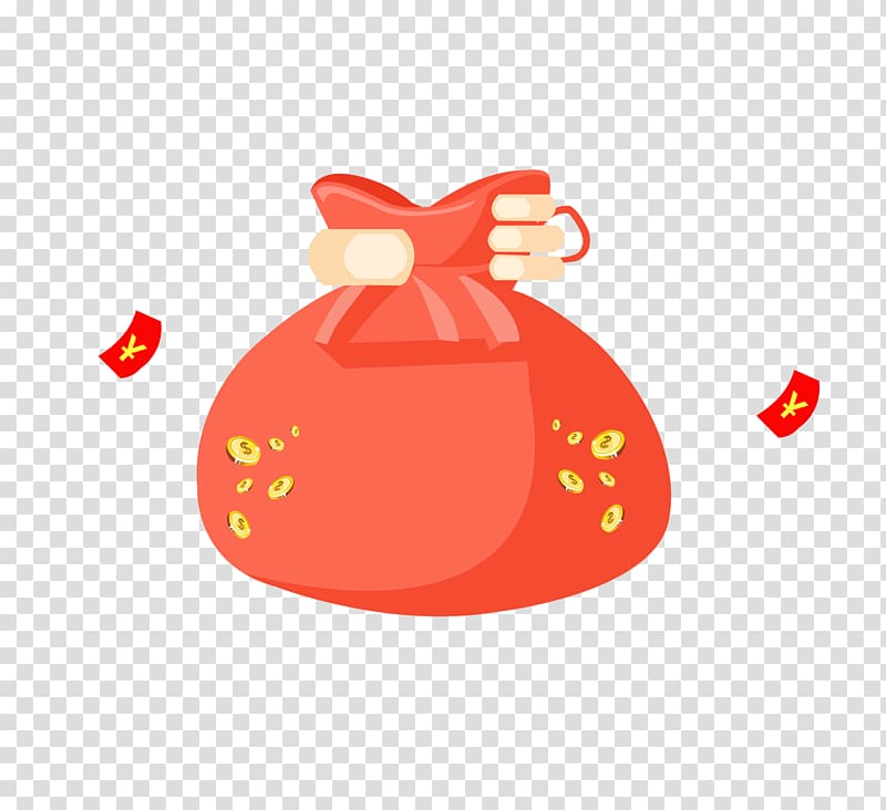 Red envelope Cartoon Bag, Roll Design,Advertising Design,commission transparent background PNG clipart