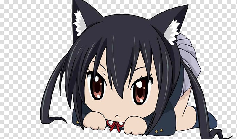 Azusa Nakano Kitten Chibi Catgirl Anime, Animation transparent background PNG clipart