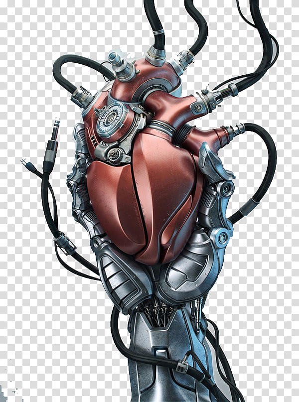 Grey Robot Holding Heart Artificial Heart Valve Anatomy - 