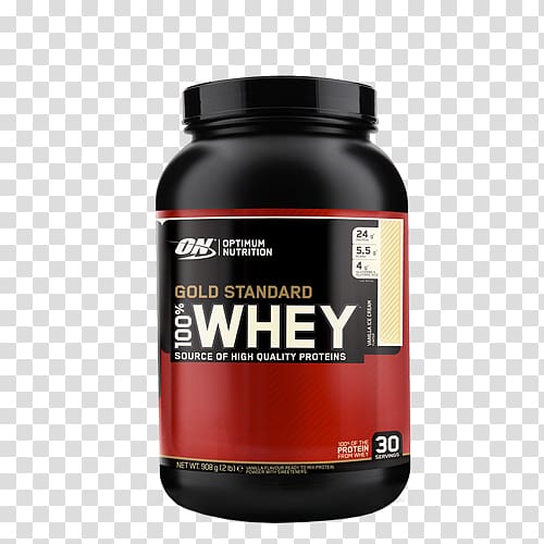 Optimum Nutrition Gold Standard 100% Whey Whey protein isolate, milk transparent background PNG clipart
