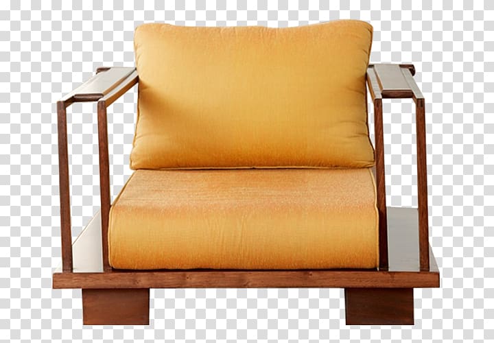 Chair Futon Furniture, yellow Sofa transparent background PNG clipart