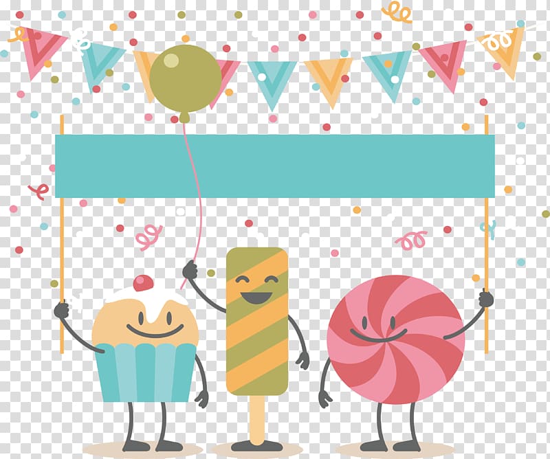 Birthday Cake Party, Candy cake party Poster transparent background PNG clipart