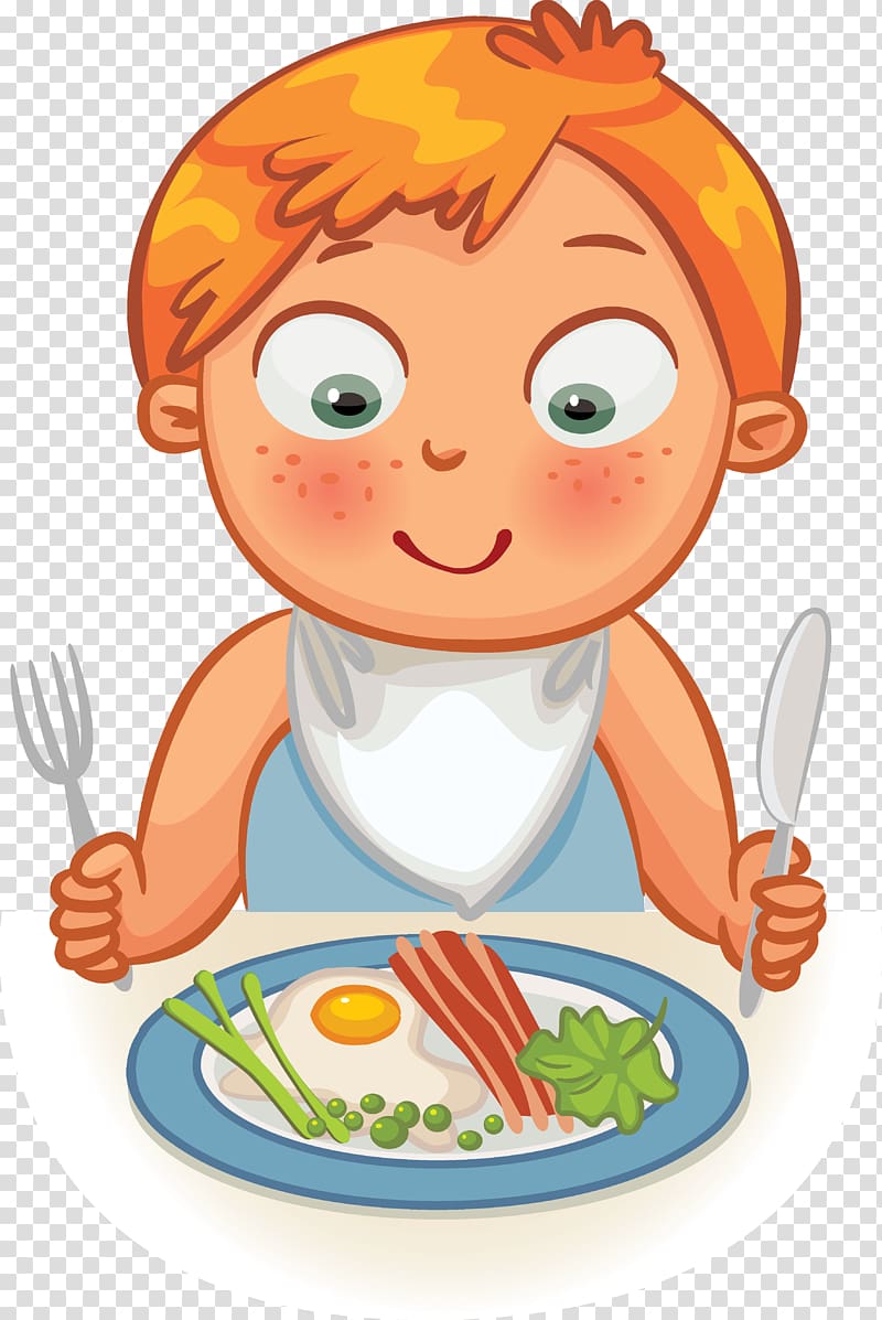 Breakfast cereal Eating Lunch , Child holding a knife and fork transparent background PNG clipart
