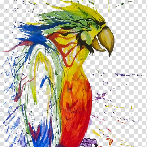 Watercolor painting Macaw Parrot Paper, painting transparent background PNG clipart