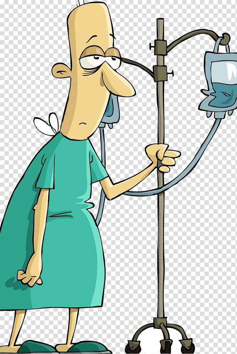 male character holding IV , Patient Cartoon , Hospital Diao Pin Comics transparent background PNG clipart