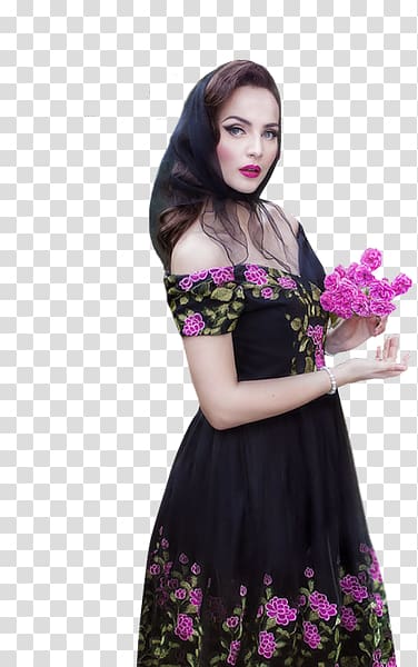 Idda van Munster Model Fashion Retro style Dress, model transparent background PNG clipart