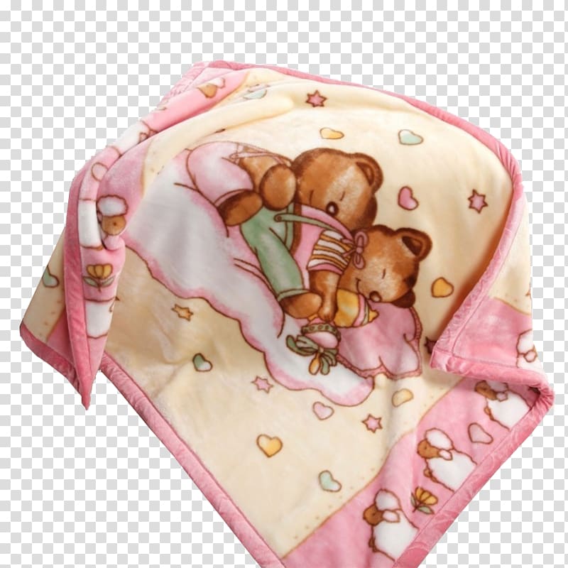 Bed sheet Blanket Flannel Textile Bedding, Bear blanket transparent background PNG clipart