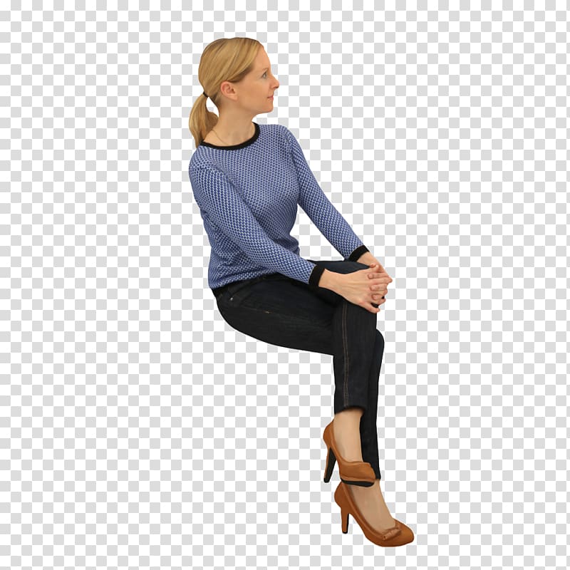 woman sitting with her hands on her knee, Sitting Woman Chair Standing, sitting man transparent background PNG clipart