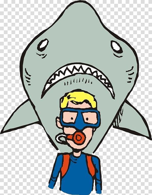Shark Underwater diving , The scorer is caught by the shark transparent background PNG clipart