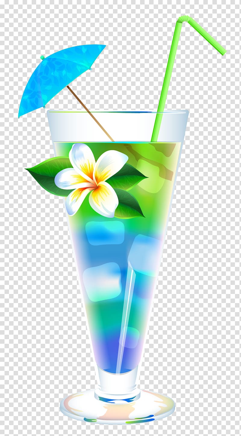 Cocktail Cosmopolitan Martini Blue Lagoon Tequila Sunrise, Exotic Summer Cocktail , blue, green, and purple drink with ice cubes, straw, and umbrella illustration transparent background PNG clipart