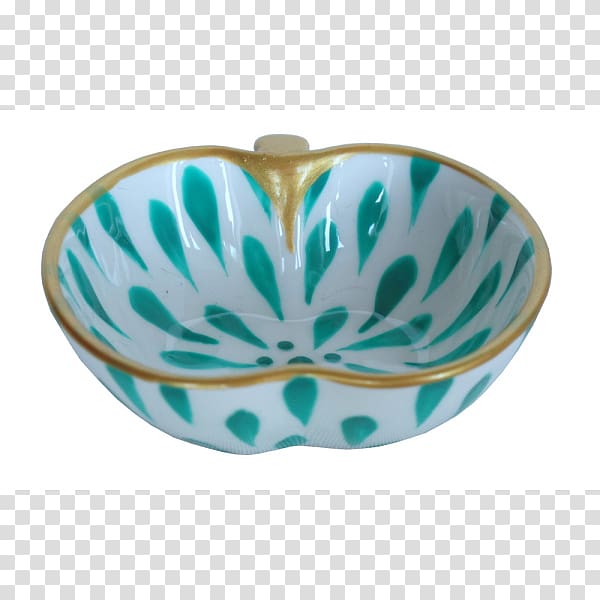 Ceramic Turquoise Bowl Tableware, hand painted gift box transparent background PNG clipart