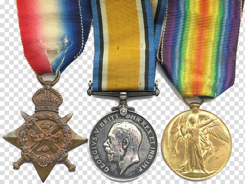 Gold medal First World War British War Medal 1914–15 Star, Military awards transparent background PNG clipart