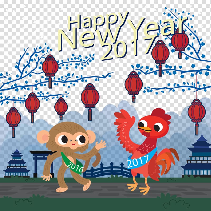 Chinese zodiac Monkey, Chinese New Year background transparent background PNG clipart