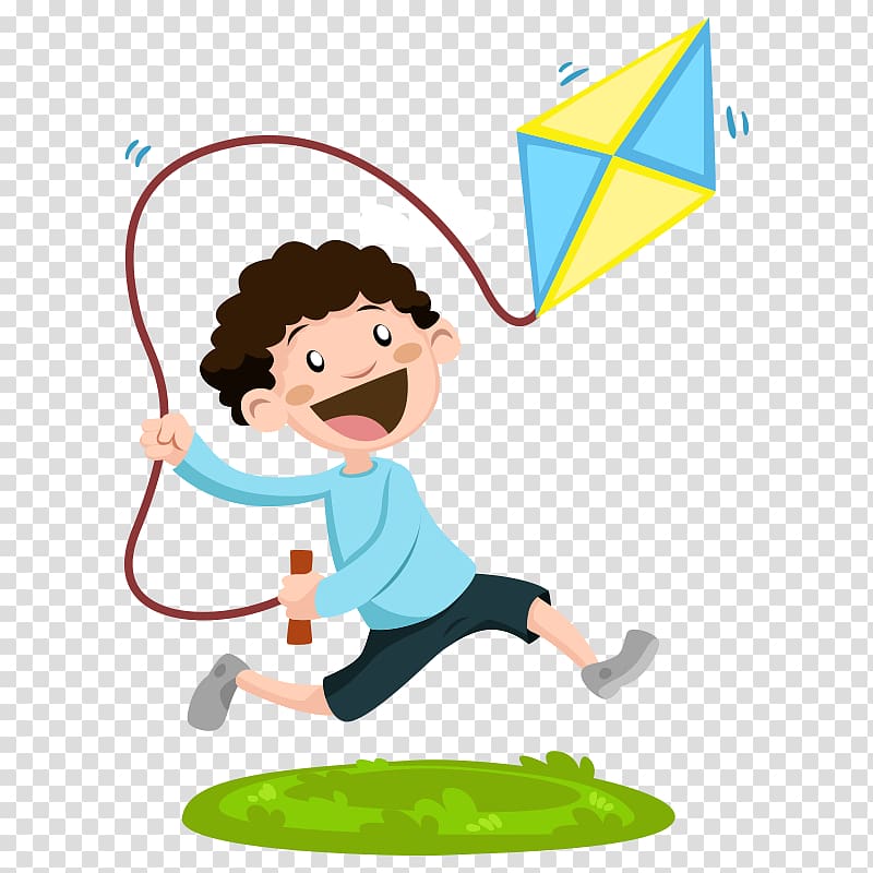 Child Gross motor skill Play , Cartoon characters,fly a kite transparent background PNG clipart