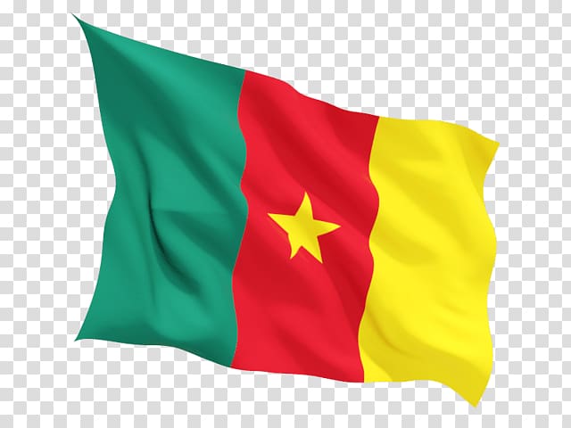 green, red, and yellow single-star flag art, Cameroon Flag Wave transparent background PNG clipart