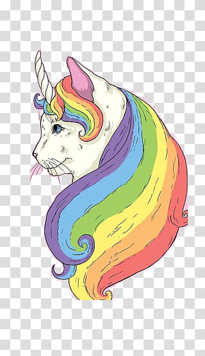 rainbow cat transparent background PNG clipart thumbnail