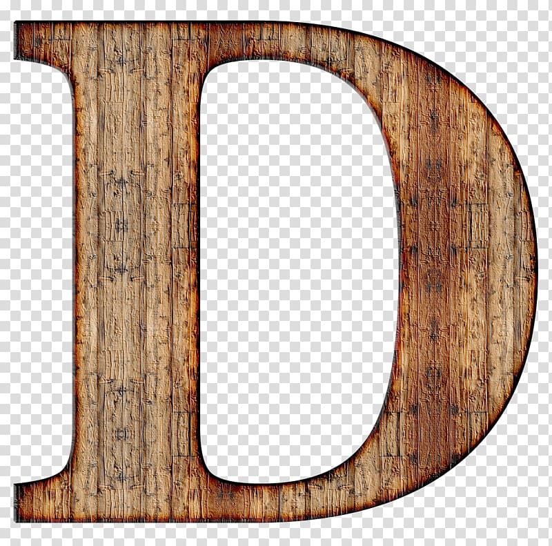 brown letter D illustration, Wooden Capital Letter D transparent background PNG clipart