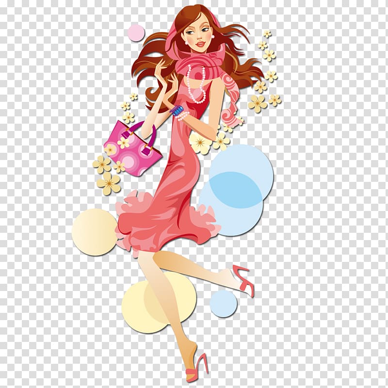 Cartoon Drawing Female Illustration, Fashion girl transparent background PNG clipart