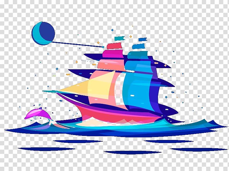 Sailing ship Drawing, Color sailing transparent background PNG clipart