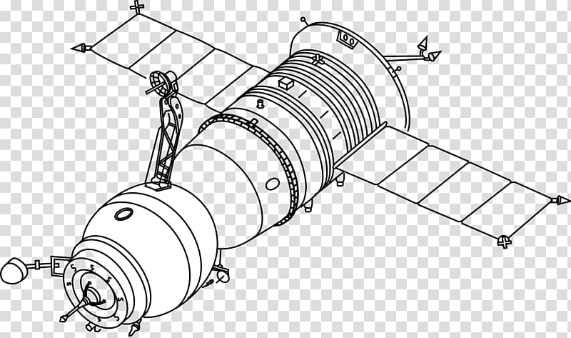 white equipment illustratio, Soyuz Technical Drawing transparent background PNG clipart