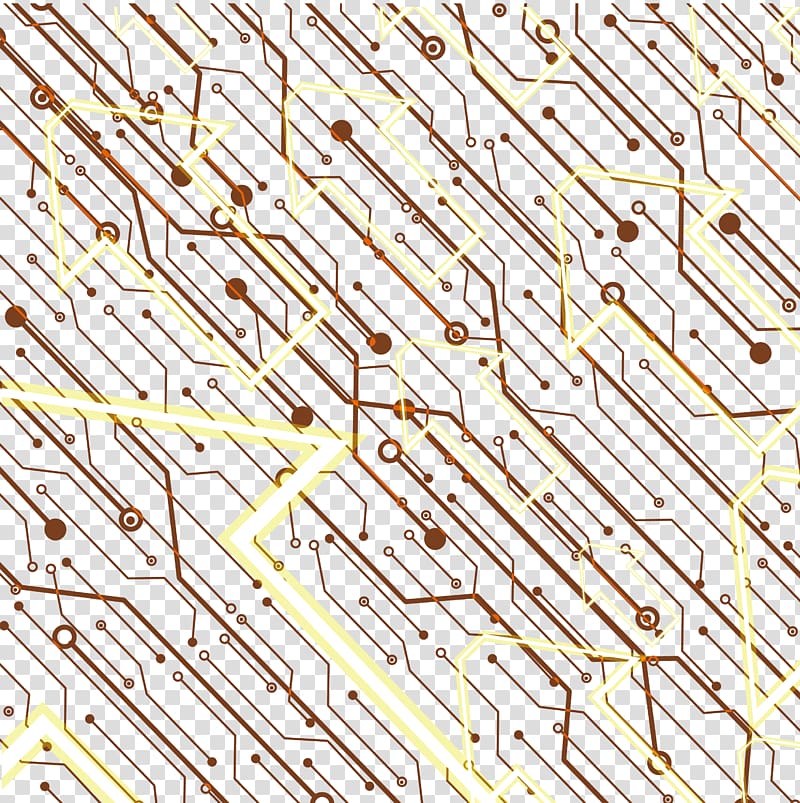circuit pattern with arrow, Electrical network Electronic circuit Euclidean Integrated circuit Technology, creative gold arrow circuit, science and technology lines transparent background PNG clipart