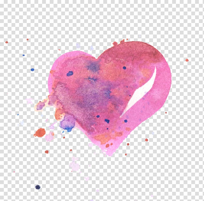 pink heart , Watercolor Wheel Watercolor painting Texture, watercolor heart transparent background PNG clipart