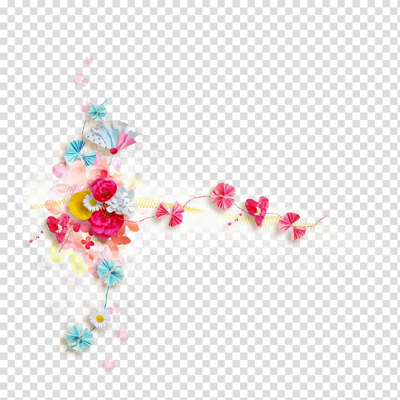 Icon, Korean wind colorful flowers transparent background PNG clipart