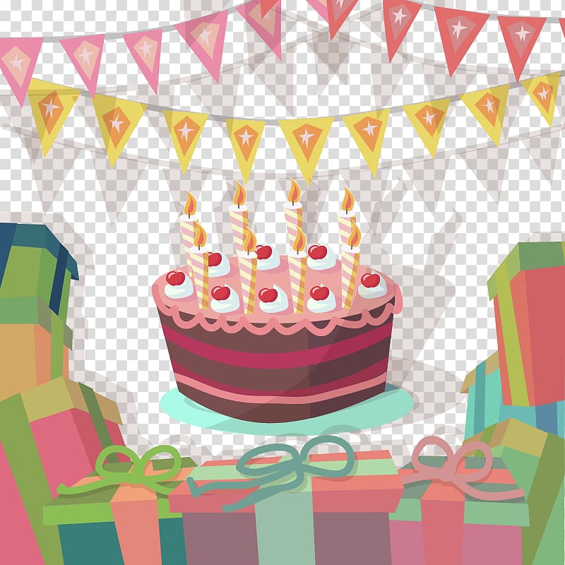 Birthday cake Wedding cake Greeting card Birthday card, Retro birthday cake greeting card material transparent background PNG clipart