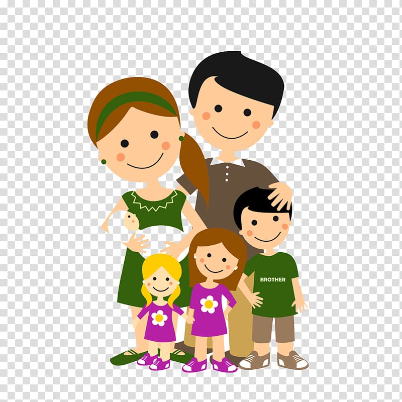 Cartoon Comics Illustration, a family of three transparent background PNG clipart