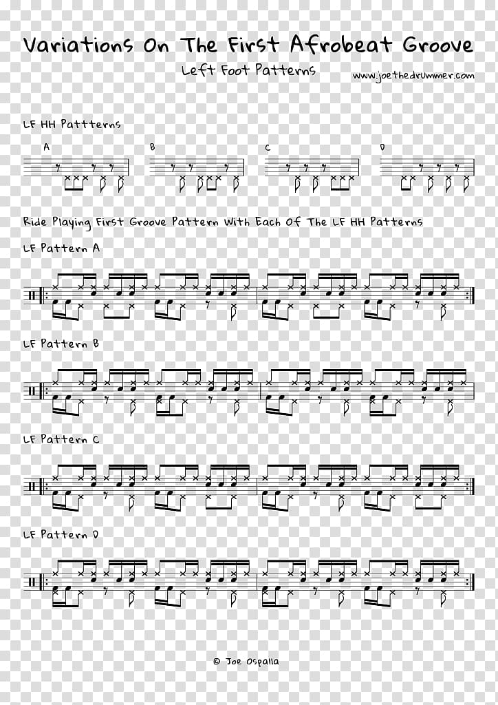 Drums Sheet Music Afrobeat Groove, Drums transparent background PNG clipart