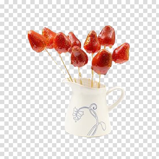 Chuan Tanghulu Fruit Sugar Syrup, Strawberry candied fruit transparent background PNG clipart