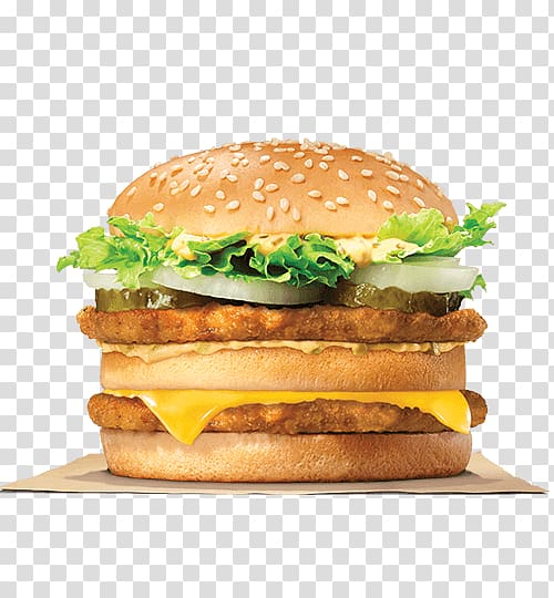 Big King Hamburger Whopper Cheeseburger Chicken sandwich, burger king transparent background PNG clipart