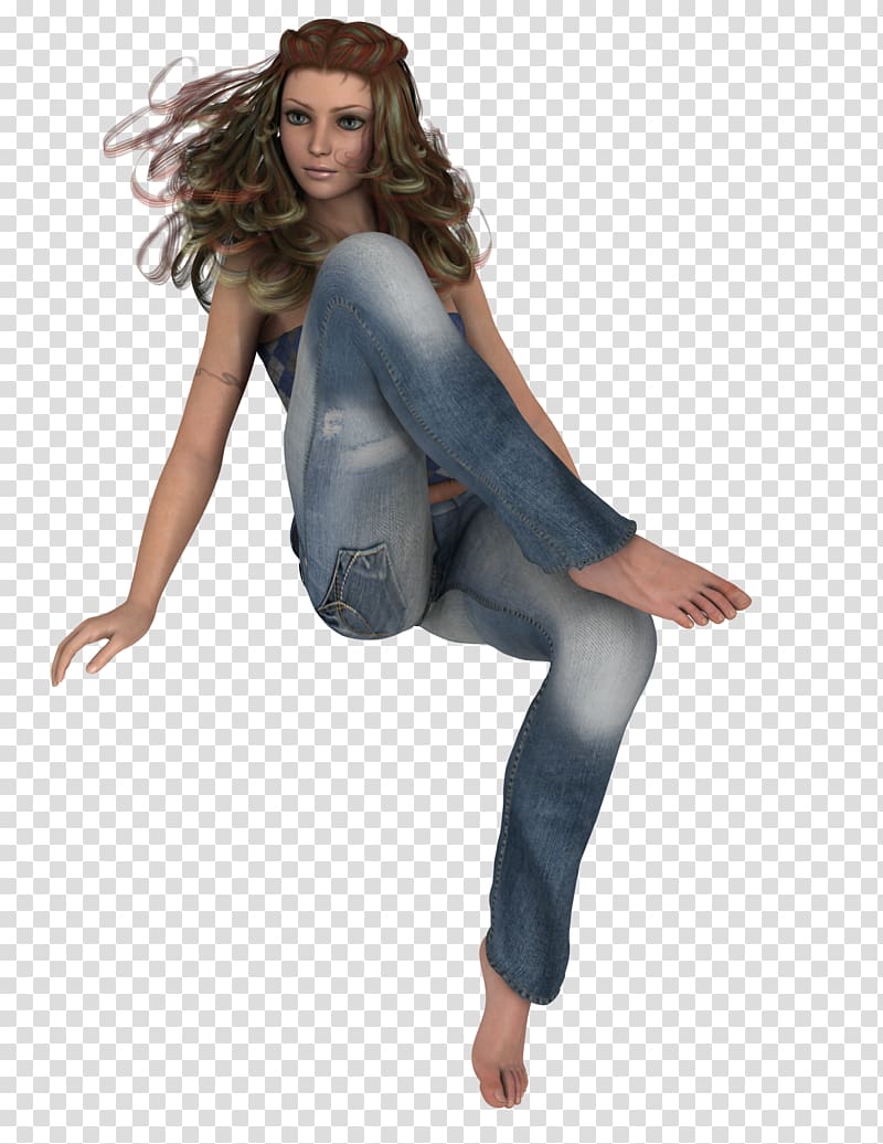 3D modeling Jeans Woman , jeans transparent background PNG clipart