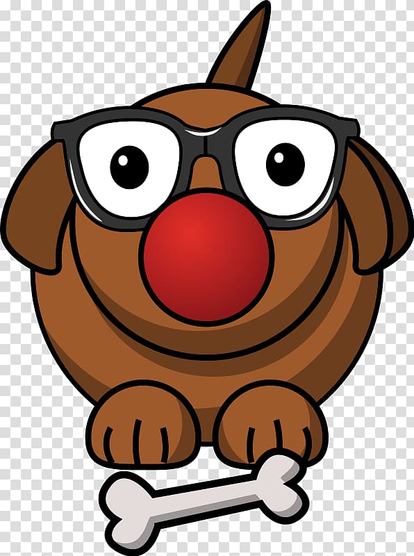 Dog Puppy Cat , Bespectacled cartoon brown puppy transparent background PNG clipart