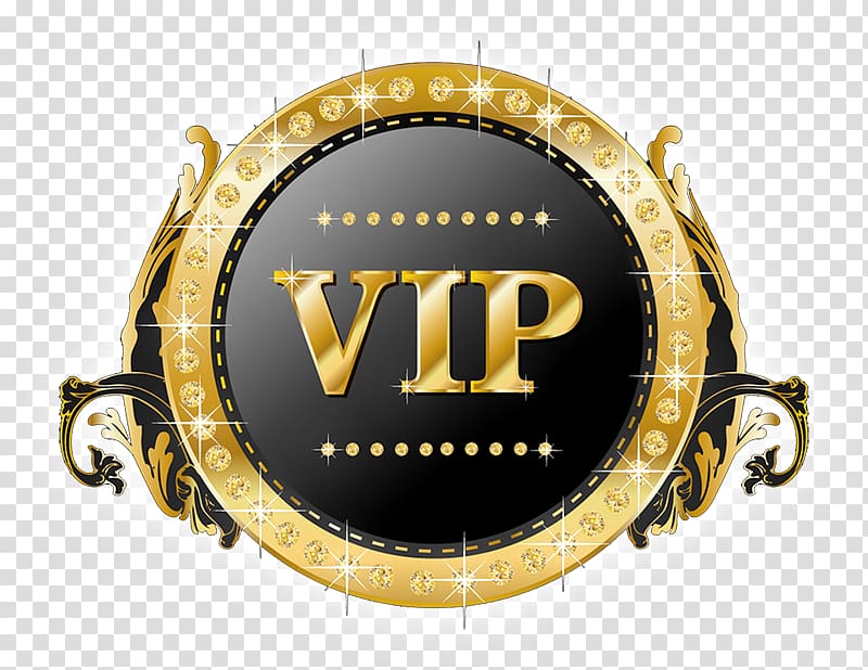 gold and black VIP badge, Logo Computer Servers, VIP transparent background PNG clipart