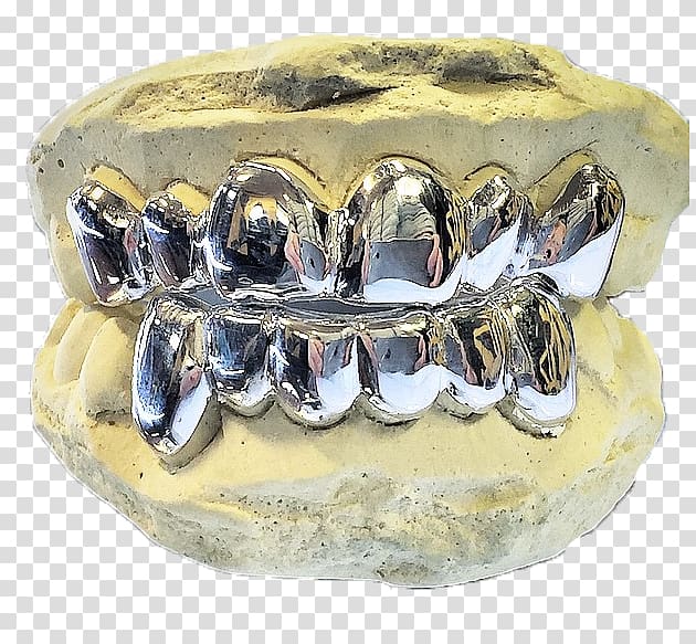 Grillz Human tooth Smile Jaw, gold tooth transparent background PNG clipart