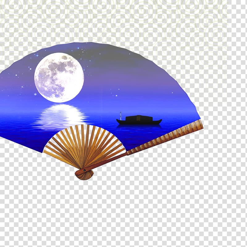 Paper Mid-Autumn Festival, Traditional folding fan transparent background PNG clipart